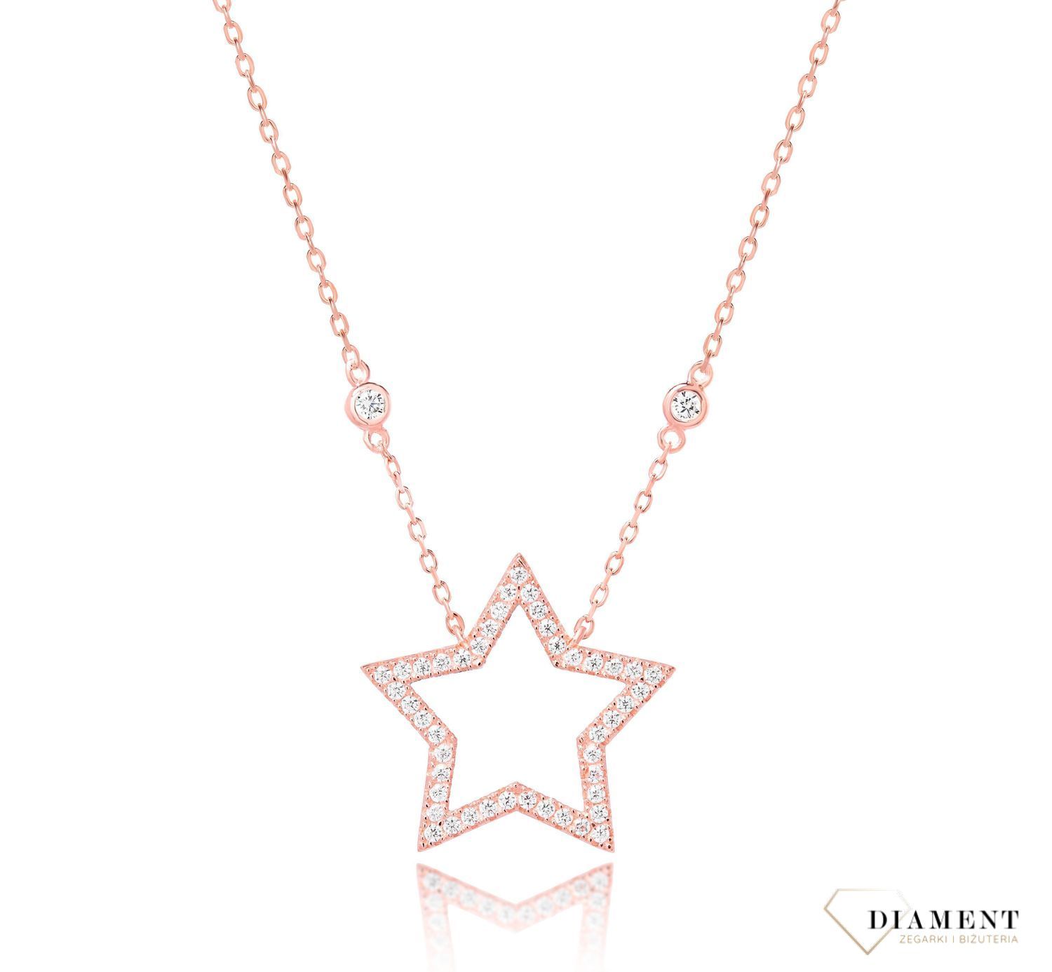 Naszyjnik srebrny gwiazdka z białą cyrkonią Dall'Acqua  N BY 192 085.jpg